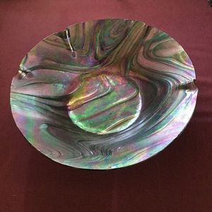 Bowl, metallic glaze,decorative accent/centerpiece.Catches sun.Perfect condition